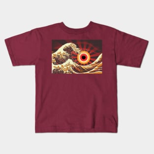 Great wave horus eye in the sky Kids T-Shirt